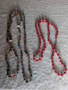 lot 3600 image: Handmade Paper Bead Necklace Set - 2 ct