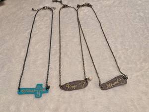 lot 3604 image: Religious Inspirational Word Necklace Set - 3 ct