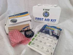 lot 3660 image: First Aid Kit  One Touch Ultra2 Meter  Various Medical Items
