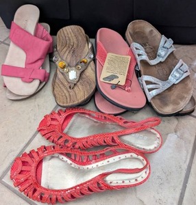lot 3711 image: BCBGirls Comfort Sandals Collection (Sizes 8-9)