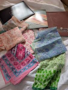 lot 3850 image: Designer Floral Scarf Collection