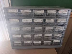 lot 4002 image: 20-Drawer Hardware Storage Cabinet with Fastener Assortment