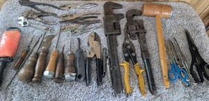 lot 4004 image: Mixed Hand Tool Collection with Wooden Mallet