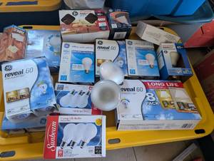 lot 4044 image: GE and Sylvania Light Bulb Collection - Tote Full (tote not included)
