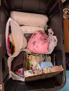 lot 4504 image: Lot of Scrap Fabric  Filling (tote full, tote not included)