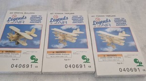 lot 5040 image: Wooden Aircraft Model Kits - Fokker Triplane - 3 ct