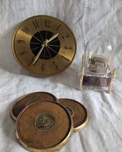 lot 6005 image: Pepsi Cola Coasters  Glass Dome Display with Train Car  Clock Face