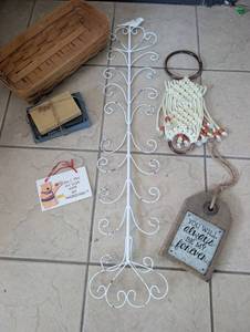 lot 6014 image: Rustic Decorative Wall Art Collection with Accessories