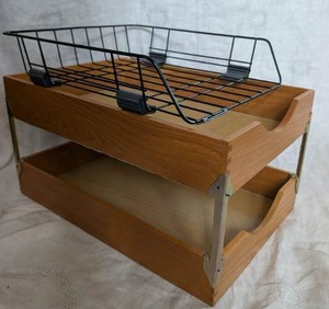 lot 4512 image: Vintage Wooden Office Organizer