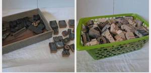 lot 4500 image: Wooden Letterpress Type Blocks Collection
