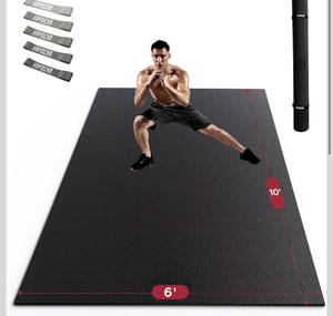 lot 17809 image: HAPBEAR Extra Large Exercise Mat-6x10x8mm(13 inch),Non-Slip, Ultra Durable, Thick Workout Mats for Home Gym Flooring Cardio, Yoga Mats for Fitness, High-Density Exercise Mat, Shoes-Friendly - Retail $199