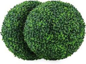lot 2088 image: Amosfun Artificial Plant Topiary Ball Green Round Hanging Balls Faux Boxwood for Wall Ceiling Wedding Christmas Party Garland Indoor Outdoor Decoration 11 Inch