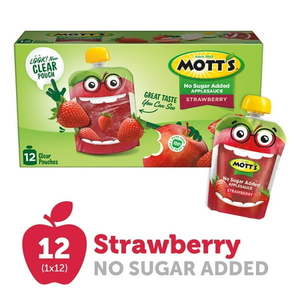 lot 3304 image: MOTTS UNSWEETENED APPLESAUCE 12 POUCHES