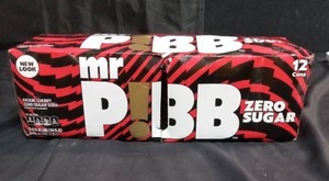 lot 3342 image: Mr Pibb Zero Sugar Cherry Soda 12-Pack