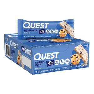 lot 3349 image: QUEST BLUEBERRY MUFFIN PROTEIN BAR, BLUEBERRY MUFFIN, 12 BARS