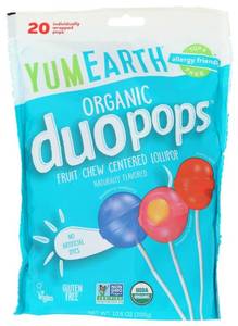 lot 3372 image: Organic Duo Pops Fruit Chew Centered Lollipop, 10.6 OZ