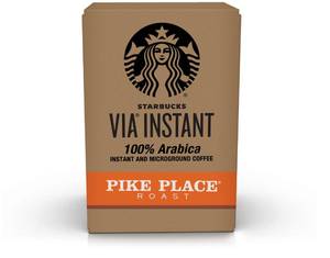 lot 3404 image: Starbucks VIA Instant Coffee, Medium Roast Coffee, Pike Place Roast, 100% Arabica, Single-Serve, 1 Box (50 Packets)
