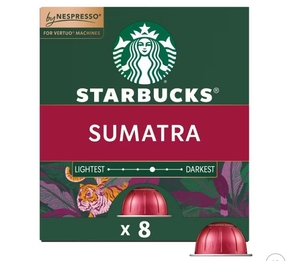 lot 3413 image: Starbucks by Nespresso Vertuo Line Pods Dark Roast Coffee Single-Origin Sumatra - 8ct