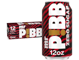 lot 3418 image: Mr. Pibb Zero Sugar Cherry Soda Pop Fridge Pack Cans, 12 fl oz, 12 Pack