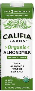 lot 3425 image: 2 PK Califia Farms - Organic Unsweetened Almond Milk, 32 Oz, Dairy Free, Vegan, Plant Based, Keto, Vegan, Gluten Free, Non GMO, USDA Organic