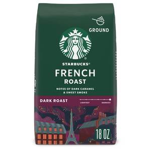 lot 3427 image: Starbucks Ground Coffee, Dark Roast Hot or Iced Coffee, French Roast, 18 oz