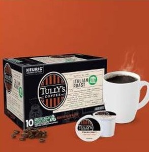 lot 3531 image: Tullys Coffee Italian Roast, Keurig Single-Serve K-Cup Pods, Dark Roast Coffee, 1 pack of 10 pods