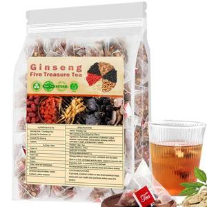 lot 3572 image: Ginseng Five Treasure Tea - Kidney Tea Formula Ginseng Five Treasure Wubao Herbal Cleanse Chinese Teas for Men Women (1Pack(25Bags))
