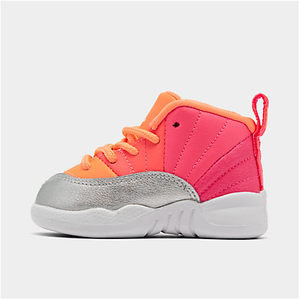 lot 29891 image: Girls Toddler Air Jordan Retro 12 Basketball Shoes in Pink Size 7.0 Leather - Retail $60