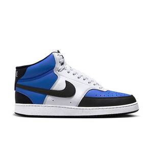 lot 29926 image: Nike Court Vision Mid Mens Basketball Sneakers, Size 12, Game Royal Black White - Retail $90