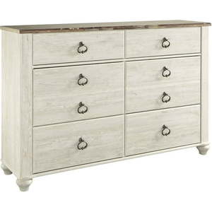 lot 1002 image: Ashley Willowton 2-Piece Queen Bedroom Set in Whitewash - Retail $1,400