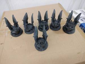 lot 1020 image: Set of 6 Dragon Candle Holders