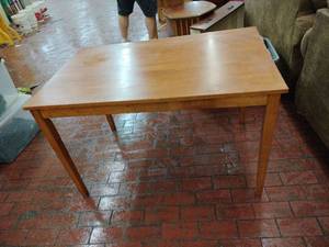 lot 1049 image: Mid Century Wooden Dining Table - Retail $45