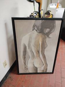 lot 1074 image: Original Figure Study Artwork in Black Frame - Retail $175