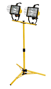 lot 1072 image: Workforce 500W Dual Head Work Light with Stand - Retail $45