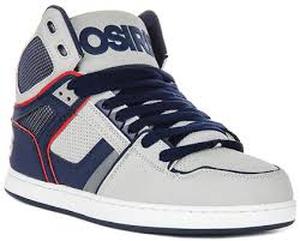 lot 29903 image: Osiris NYC 83 High Top Sneakers WhiteBlueRed - Retail $85
