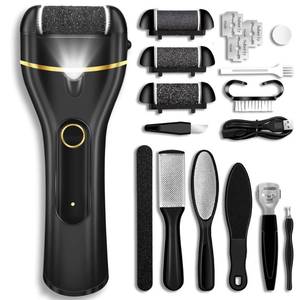 lot 15744 image: Callus Remover, Electric Foot Callus Remover Waterproof with 3 Rollers 2 Speed Battery Display,17 in1 Rechargeable Foot File Pedicure Kits for Dead Hard Cracked Dry Skin - Retail $10
