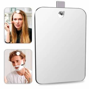 lot 15752 image: Shatterproof Shower Mirror Fogless for Shaving(2 Pack, Larger 10.7x8 inch) 43% Than Original, Unbreakable Deluxe Plexiglass Makeup Mirror, Largest Bathroom Wall Hanging, Portable Handheld Camping, Silver - Retail $12