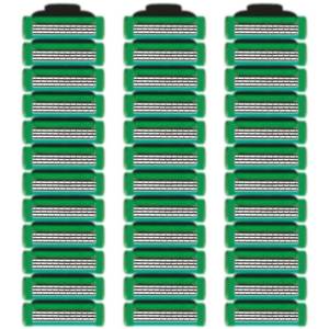 lot 15757 image: Blades Replacement Parts for GL-Mach 3 Style Razors (Green), Wet Razors Mens Blades Value Packs - Retail $28