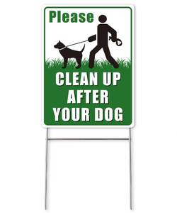 lot 15759 image: Mr. Pen- No Dog Poop Signs for Yard, 12 x 9, Double Sided Clean Up After Your Dog Signs with H-Stake Stand, Waterproof and Easy to Install - Retail $6