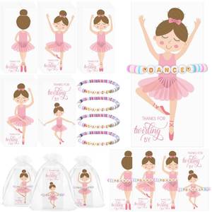 lot 15763 image: Ballet Party Favors for Women, Polymer Clay Beaded Dance Bracelet Card Gift Bags Ballet Birthday Gifts Ballerina Gifts for Dance Party(36 Sets)