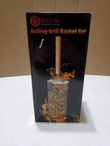 lot 15772 image: Rolling Grill Basket Set 2pcs  - Retail $25