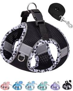 lot 15789 image: Petank Medium Dog Harness (Black) - Jacquard Fabric, Velcro - Easy Walk Harness for Training, Running, Walking - Reflective Strip - Size M - Dogs of Various Breeds & Sizes - Retail $10