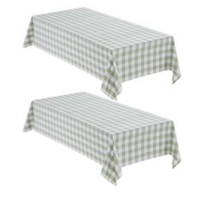 lot 15791 image: Checkered Tablecloth Rectangle, 2 Pack Gingham Table Cloths Waterproof Wrinkle Free Buffalo Plaid Table Covers Washable for Dining, Parties & Outdoor Picnic(Sage Green and White, 52x70) - Retail $19