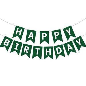 lot 15820 image: Green Happy Birthday Banner Birthday Party Supplies for Adult Boy Girl - Retail $8