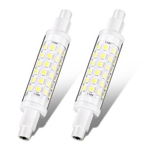 lot 15827 image: 2 Pcs R7S LED Bulb 100W Halogen Replacement Bulbs Globe Dimmable T3 J Type Light for Work Landscape Lights Floor Lamps Security Lamps(78mm,3000K Warm White) - Retail $14