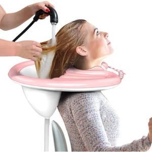 lot 15829 image: Portable Inflatable Shampoo Basin for Bedridden, Handicapped, Seniors - With Air Pump, Hair Washing Tray for Home, Hospitals, Salons - Retail $17