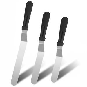 lot 15832 image: 2 PCS Icing Spatulas, Offset Spatula, Stainless Steel Cake Decorating Spatulas Set 810 inch Professional Angled Cake Spatula Plastic Frosting Handle for Home, Kitchen or Bakery - Retail $7