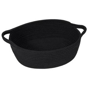lot 15862 image: Small Woven Basket, Baskets for Gifts Empty, Baby Basket with Handles, Black Baskets for Organizing, Dog Toy Basket, Rope Baskets for Storage, 12 x 8 x 5 - Retail $10