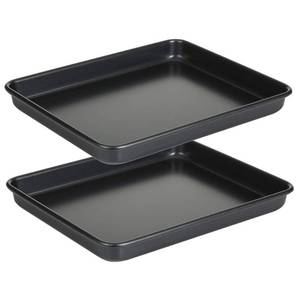 lot 15876 image: 11 Inch Baking Sheets Pan Nonstick Set of 2, Walooza 1-inch Deep Baking Trays, 11X9 Inch Cookie Sheet Replacement Toaster Oven Tray, Non Toxic & Heavy Duty & Easy Clean