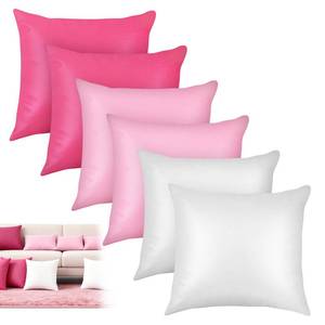 lot 15886 image: 6 Pcs Solid Velvet Throw Pillow Covers 18 x 18 Decorative Cushion Pillow Case Cozy Soft Accent Pillows Cases for Couch Sofa Bedroom Living Room, Pink Series - Retail $16